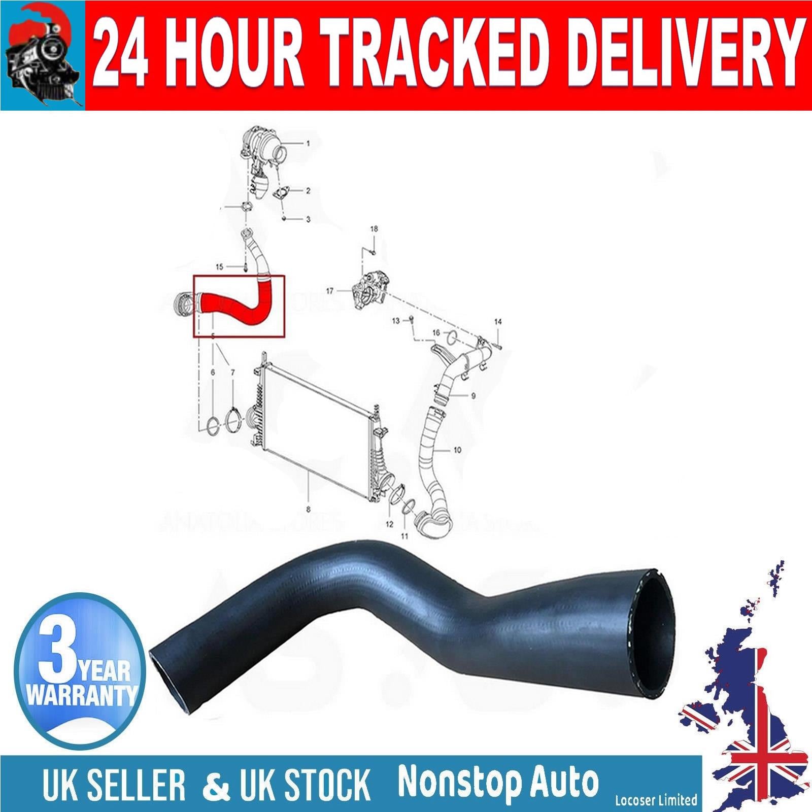 TURBO INTERCOOLER HOSE PIPE FOR VAUXHALL INSIGNIA 2.0 CDTI SAAB 9-5 (YS3G) 2.0 TiD GM23163574