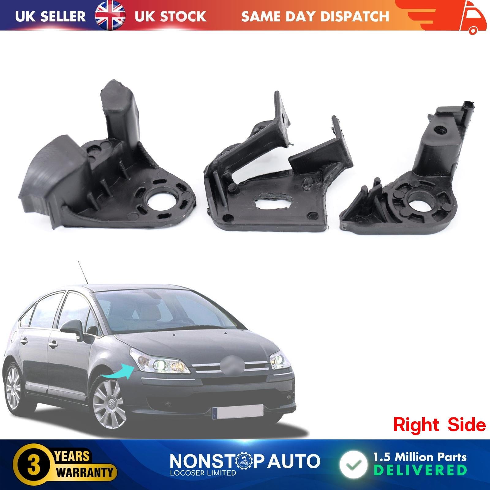 For Citroen C4 Headlight Repair Kit Bracket Mount Clips Holder Right Side