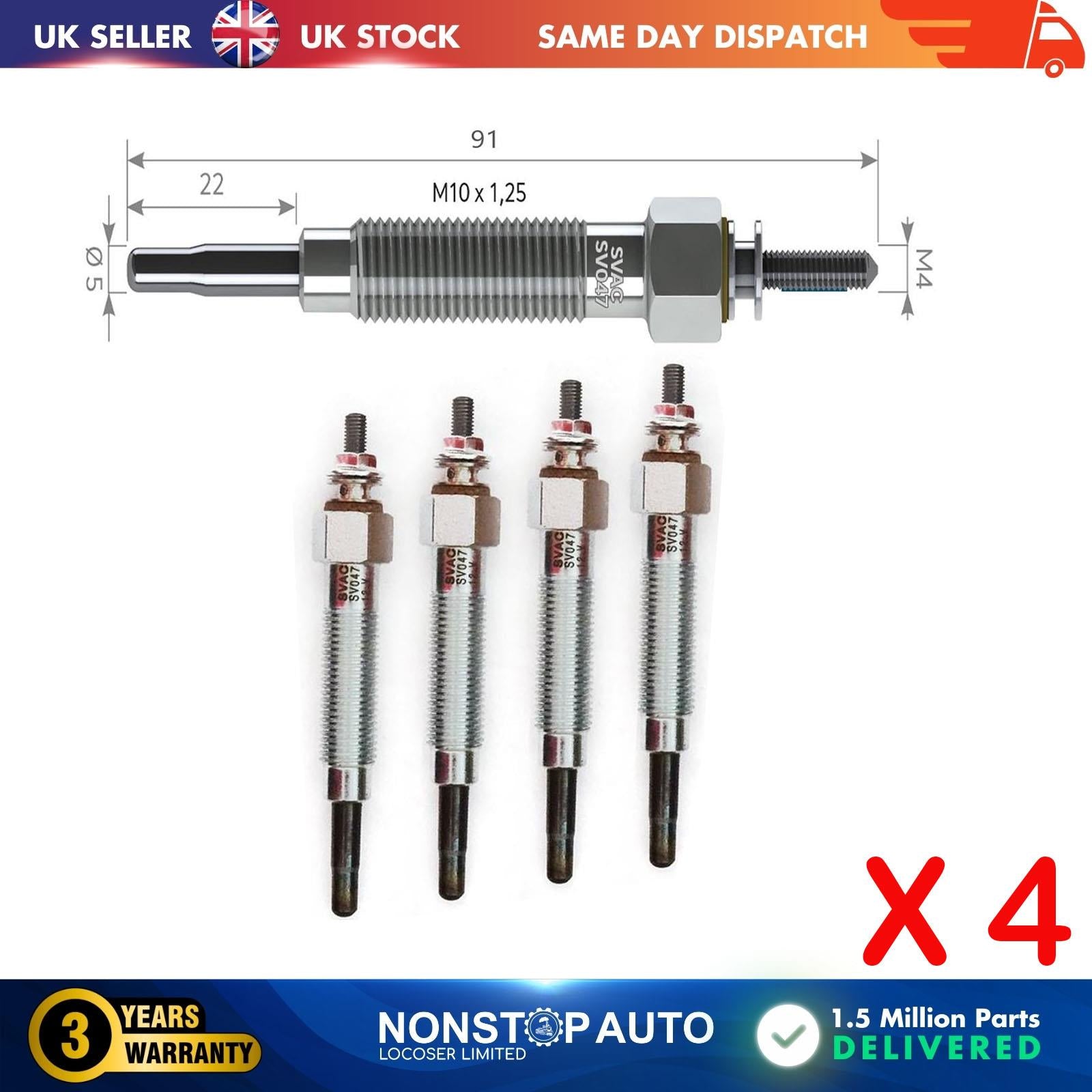 4X Glow Plugs For HYUNDAI Galloper I II H-1 Starex H100 Terracan 1106563G00