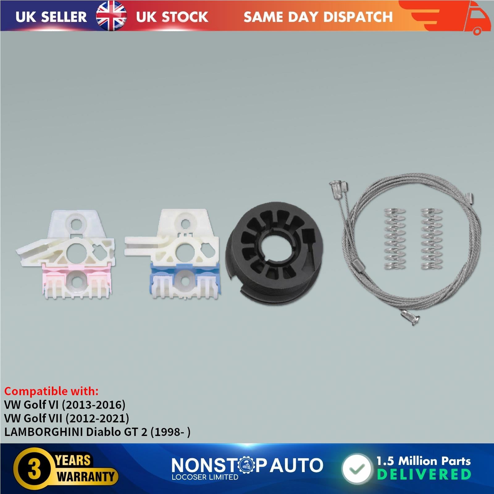 Fits VW Golf VII Window Regulator Repair Kit Front Right Side