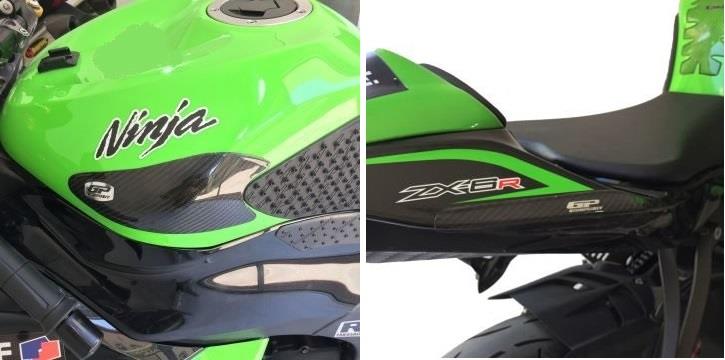 Kawasaki ZX-6 set carbon fiber tank and tail protection guard slider set