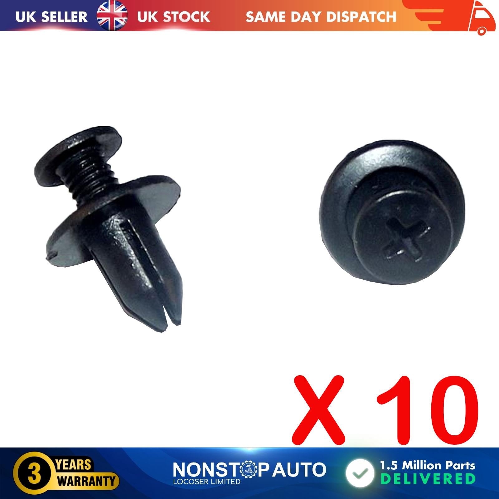10 X Bumper Front Grill Panel Trim Clips Fits NISSAN 90684-SA5-0030, 8942981190,10998-30880