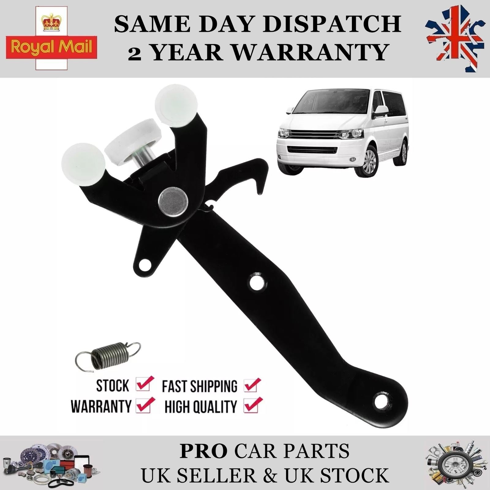 Sliding Door Roller Guide & Hinge / Bottom Left fits  VW TRANSPORTER T4