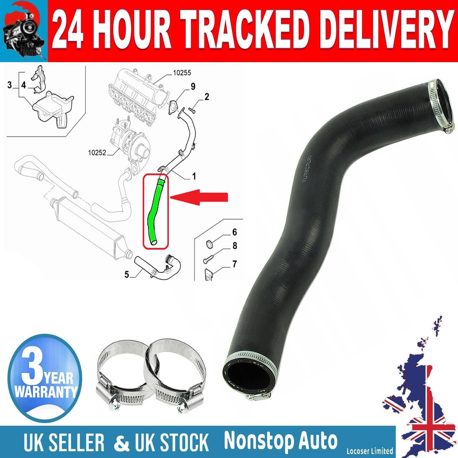 TURBO INTERCOOLER HOSE PIPE FOR FIAT PUNTO PUNTO EVO GRANDE PUNTO 1.3 MULTIJET 51816508