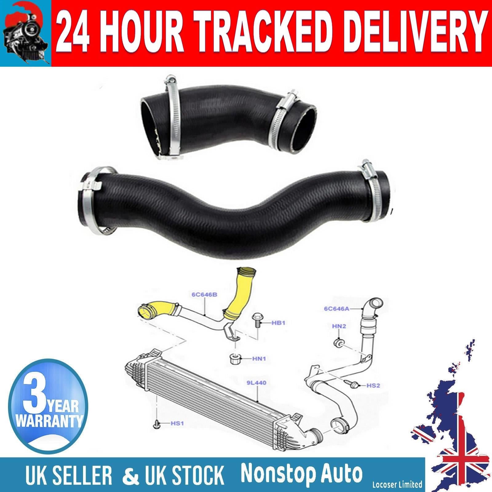 2X TURBO INTERCOOLER HOSE PIPE FOR FORD MONDEO IV S MAX GALAXY 2.2 TDCI  8G916K683AC