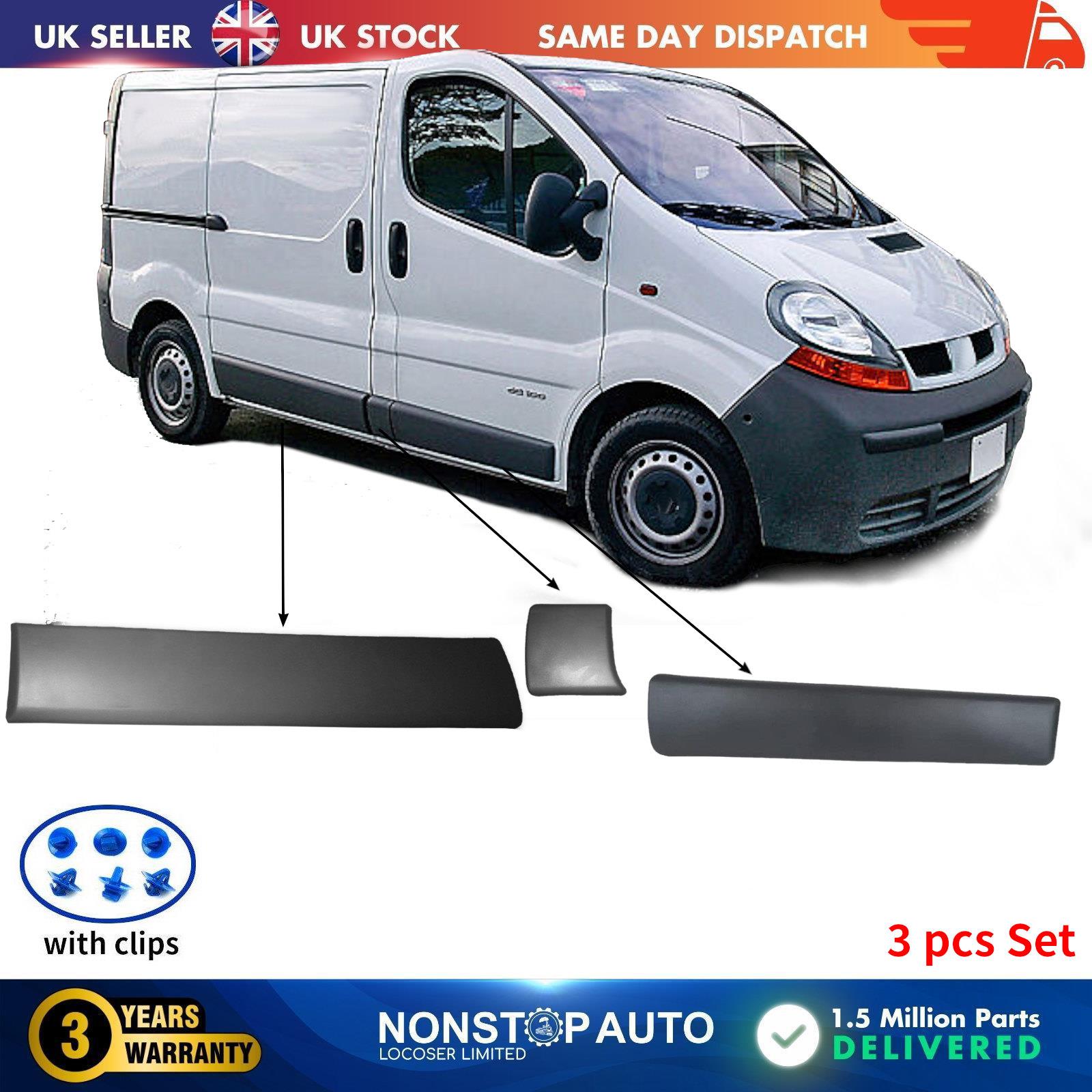 3 PCS DOOR PANEL MOULDING TRIM SET RIGHT SIDE FITS RENAULT Trafic MK2 VAUXHALL OPEL Vivaro NISSAN Primastar SWB