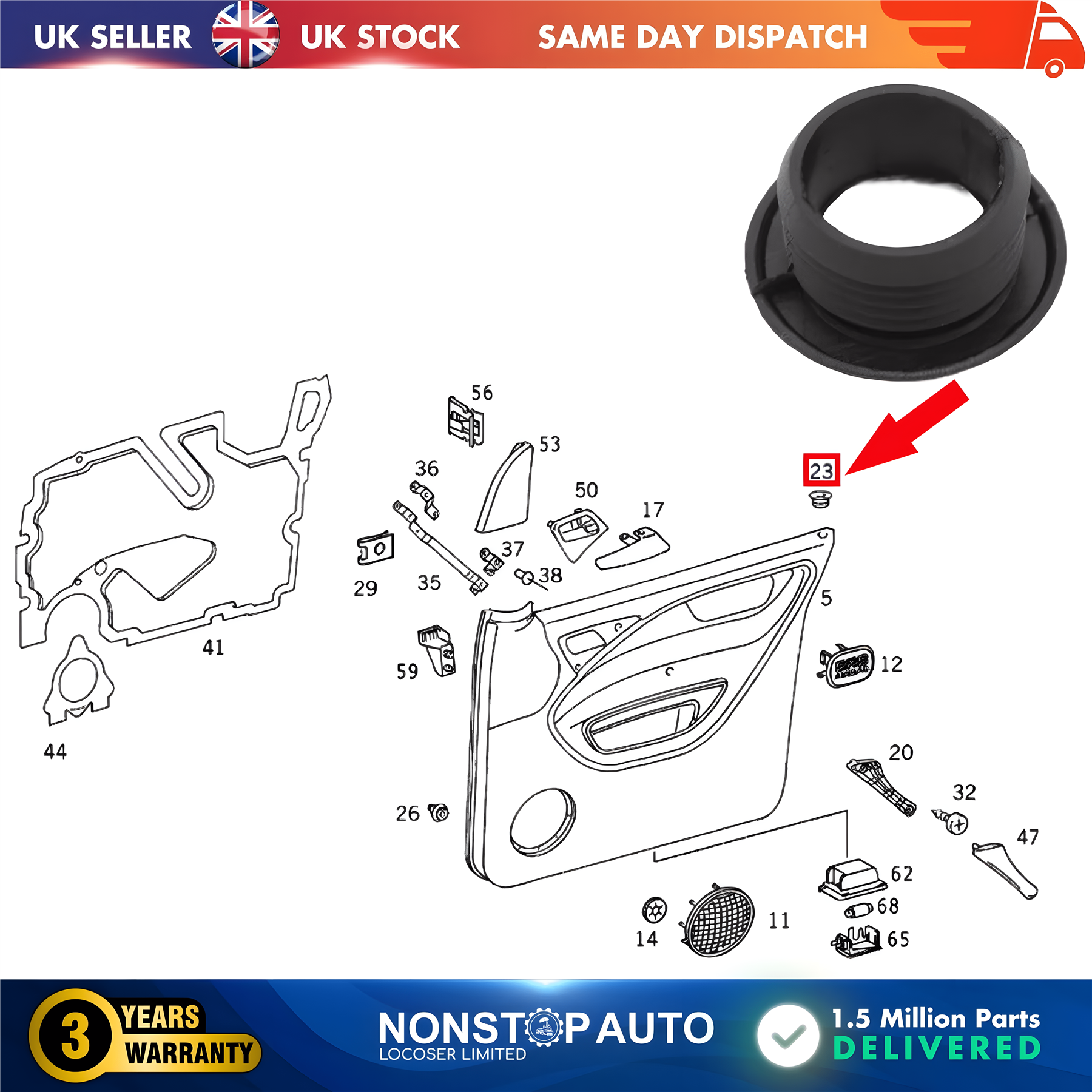 Door Lock Rod Pin Post Knob Grommet Trim Bezel For MERCEDES A2019921205