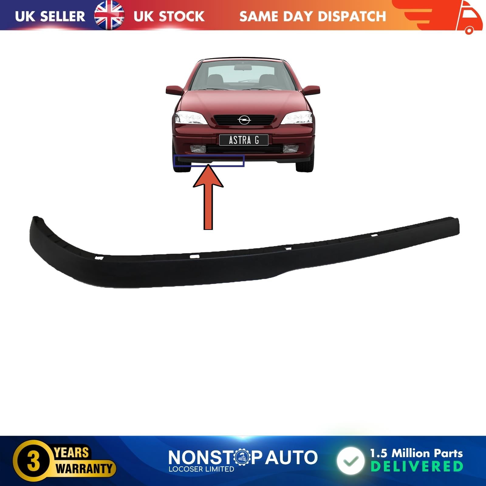 front bumper Lower Spoiler Lip Right Side For Vauxhall Opel Astra G 1400530