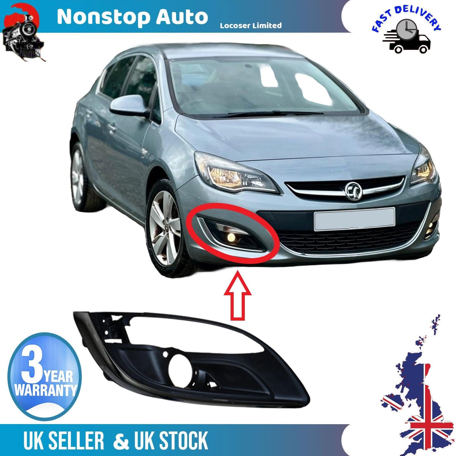 Front Bumper Moulding Fog Light Grill Right For Vauxhall Opel Astra J 1223290