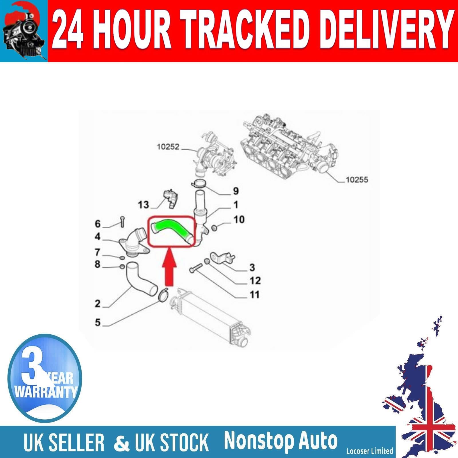 TURBO INTERCOOLER HOSE PIPE FOR ALFA ROMEO GIULIETTA 1.8 TBI  50517447
