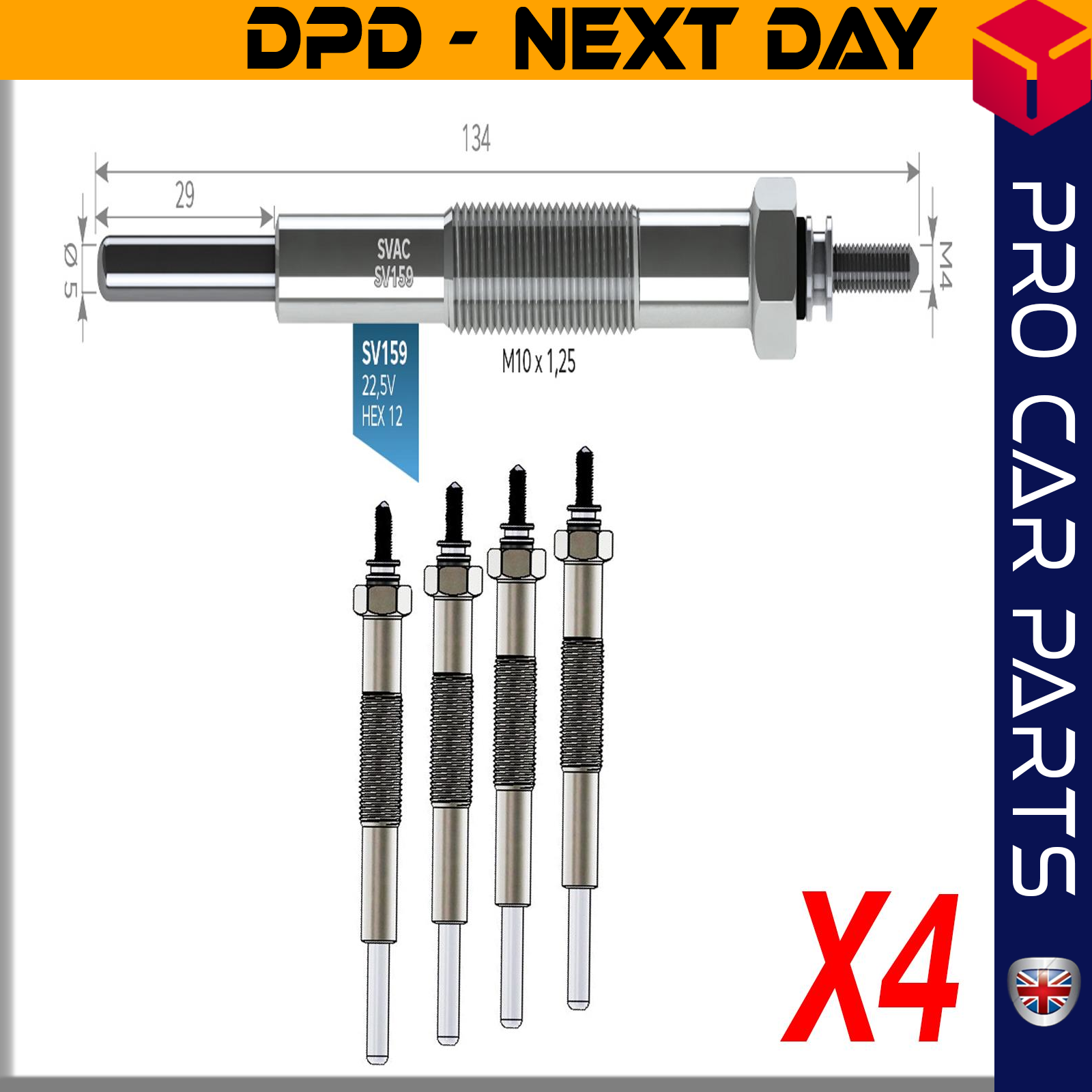 4 X MITSUBISHI TRUCK-TRAILER-CEMENT MIXER Glow Plug