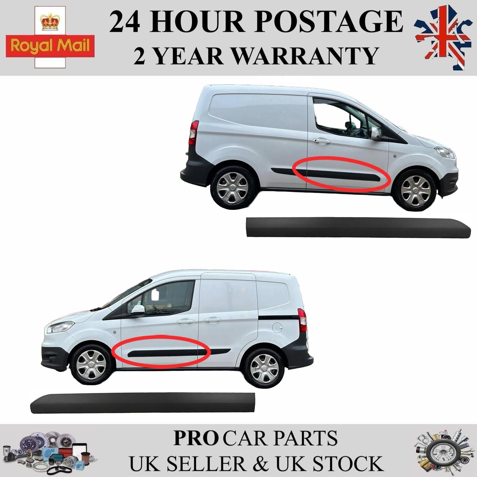 2X Side Moulding Strip Panel Front Left and Right For FORD Transit Courier 2014 on ET7629427 ET7629426