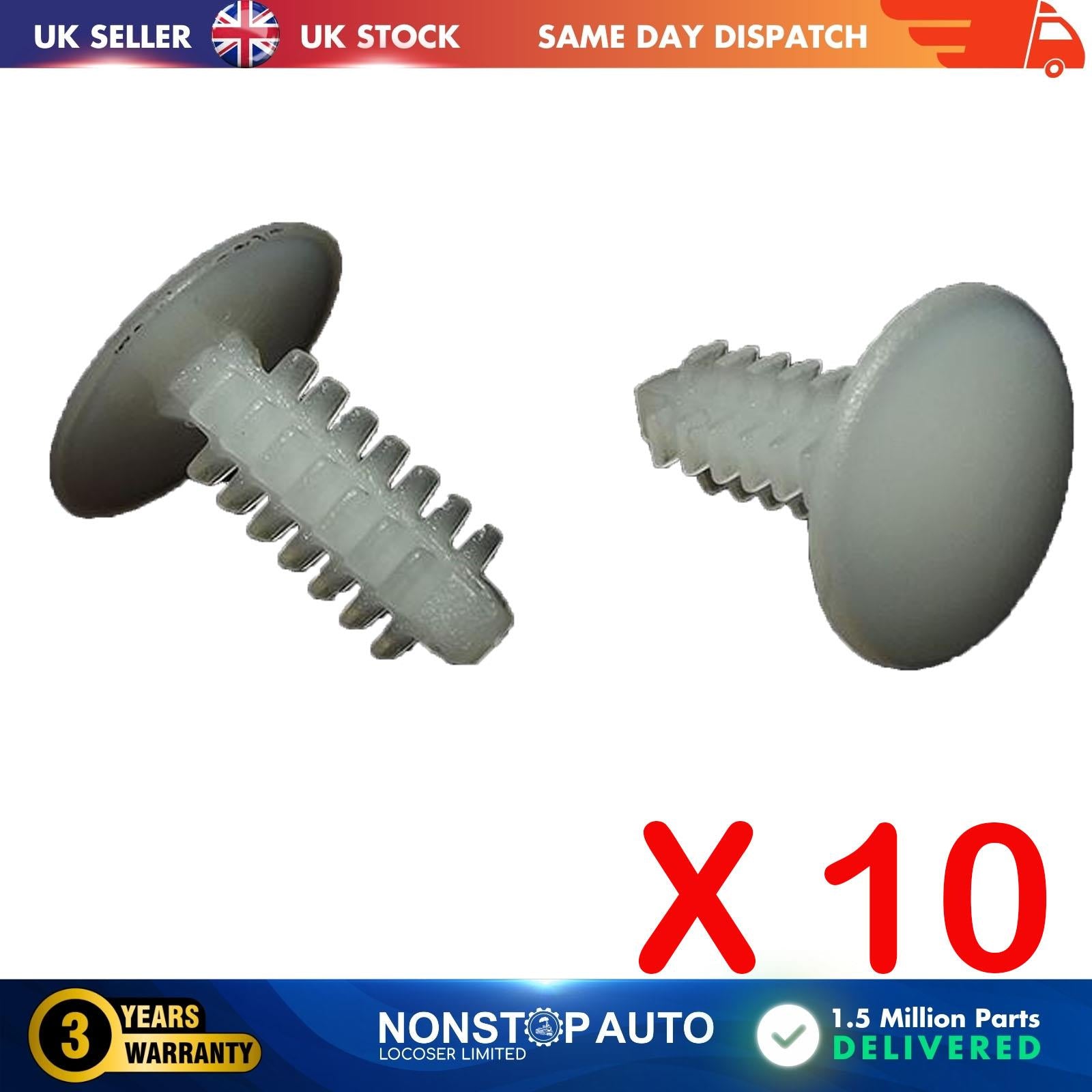 For FIAT Bumper Trim Panel Plastic Clips X10