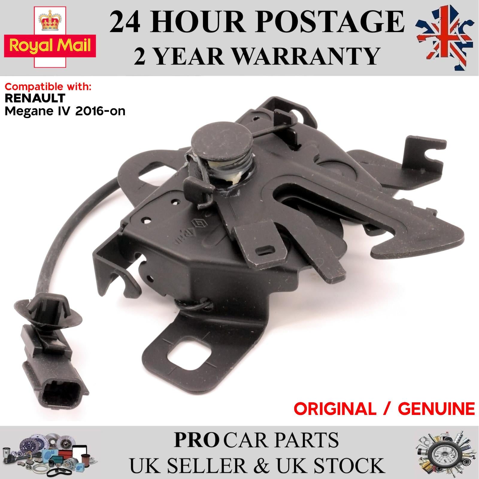 Bonnet Hood Lock Catch Genuine RENAULT Fits Megane IV 2016 on 656017233R