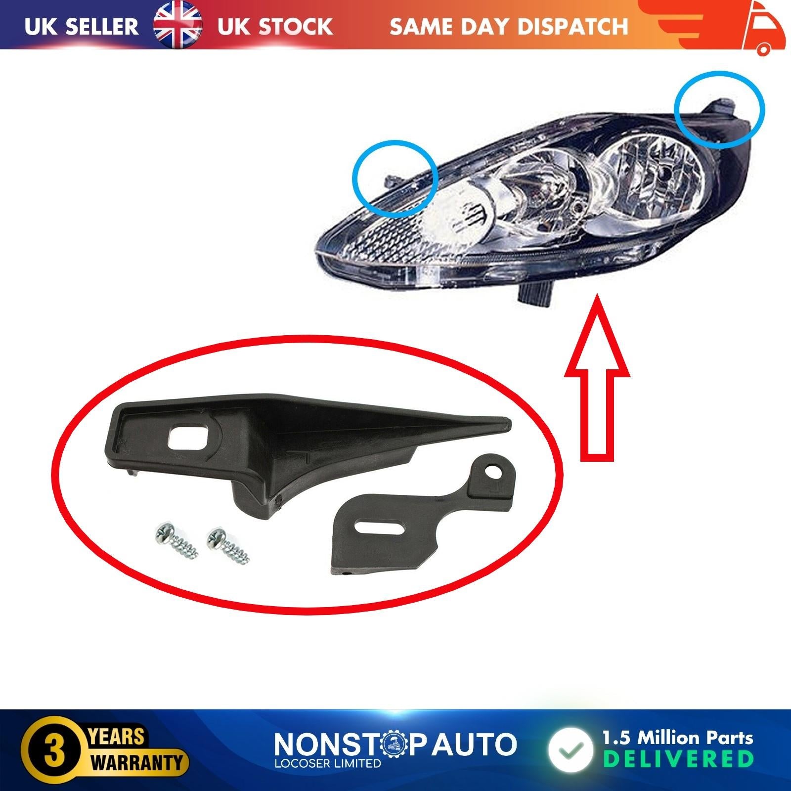 Headlight Repair Kit Bracket Mount Clips Left For FORD Fiesta 2008-2013 1734615