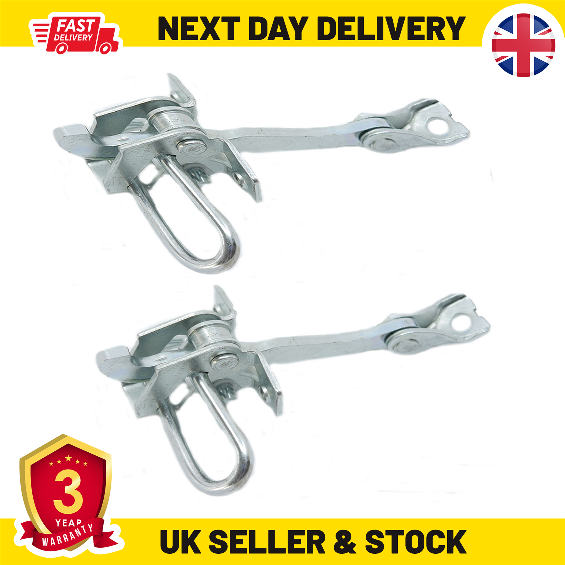 2 X Front Door Hinge Stop Check Strap Limitery Right and Left Side Fits FIAT Panda II 51779914