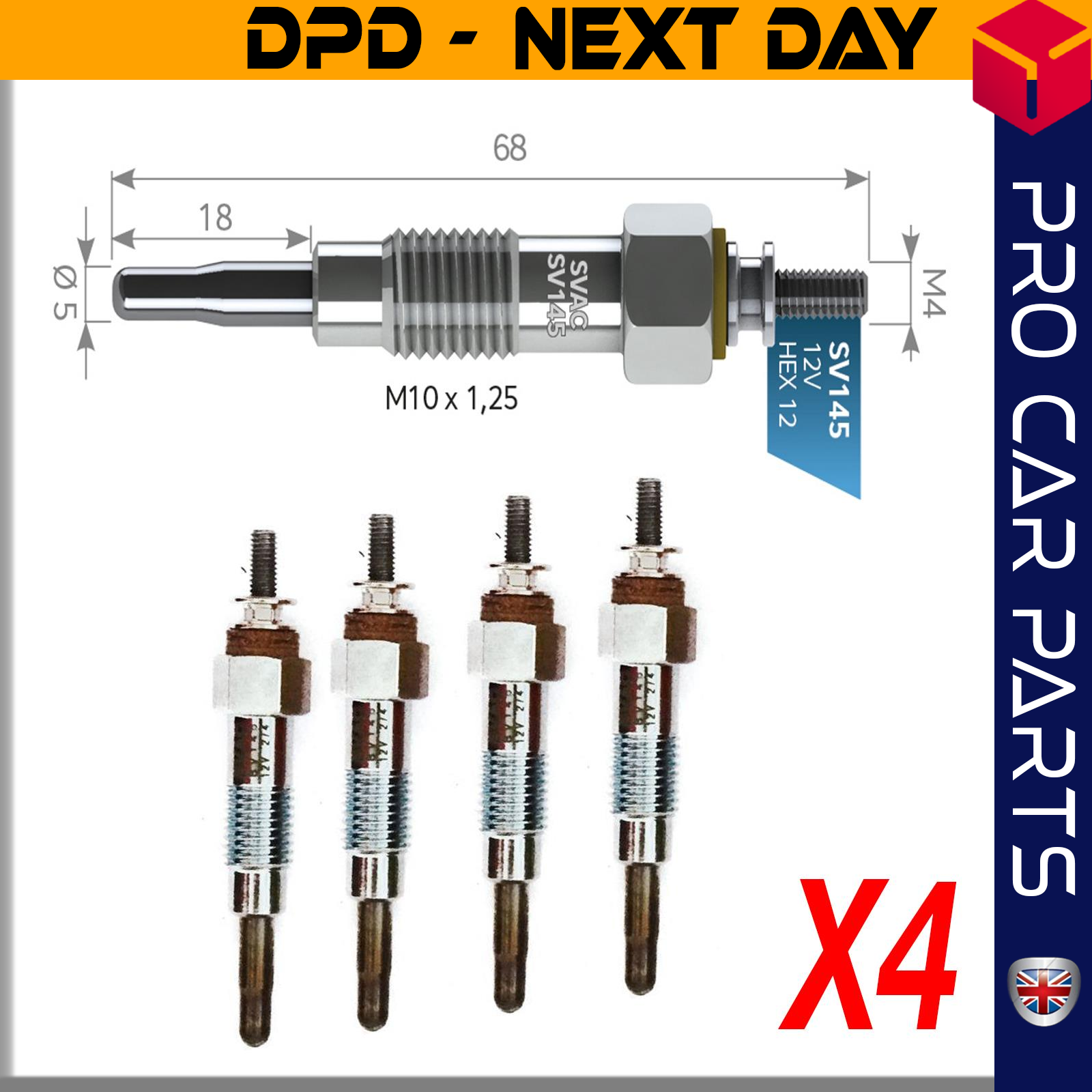 4 X NISSAN URVAN-PICK UP-PATROL 2.2-2.3 D Glow Plug
