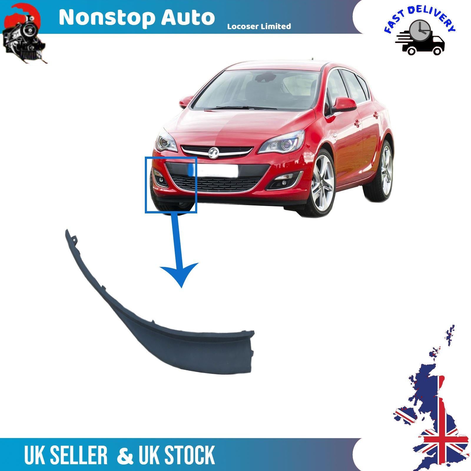 front bumper Splitter Extension Right Side Fits Vauxhall / Opel Astra J 13387156