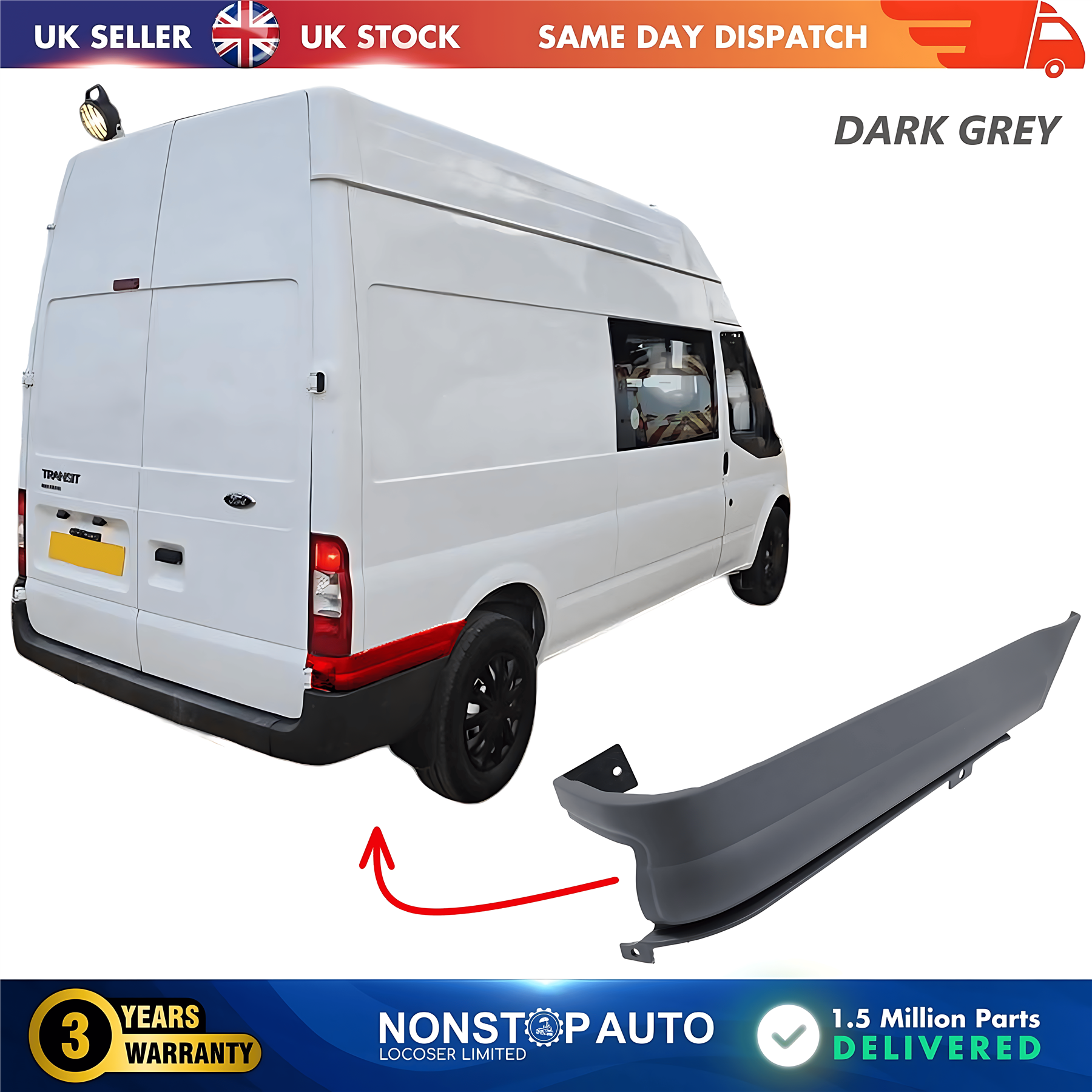 Rear Bumper Corner Upper End Right For FORD Transit MK6 MK7 2000-2014 YC1529396