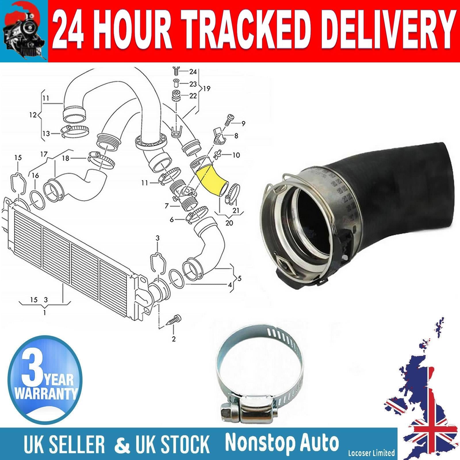TURBO INTERCOOLER HOSE PIPE FOR VW TRANSPORTER T5 T6 MULTIVAN T5 2.0 TDI 7E0145708