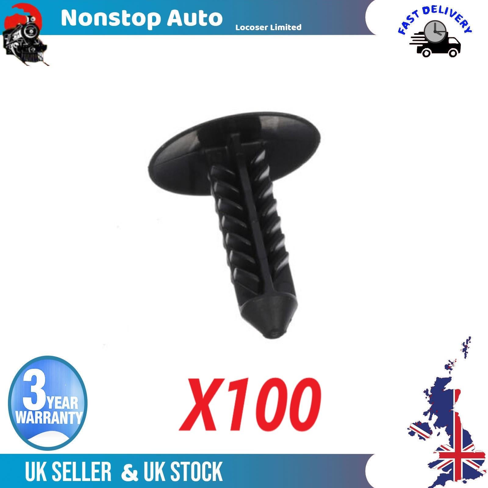 100X Bumper Retainer Clips/Tailgate Splasguard Mudguard Clips For FORD Lincoln Mercury W711687-S300