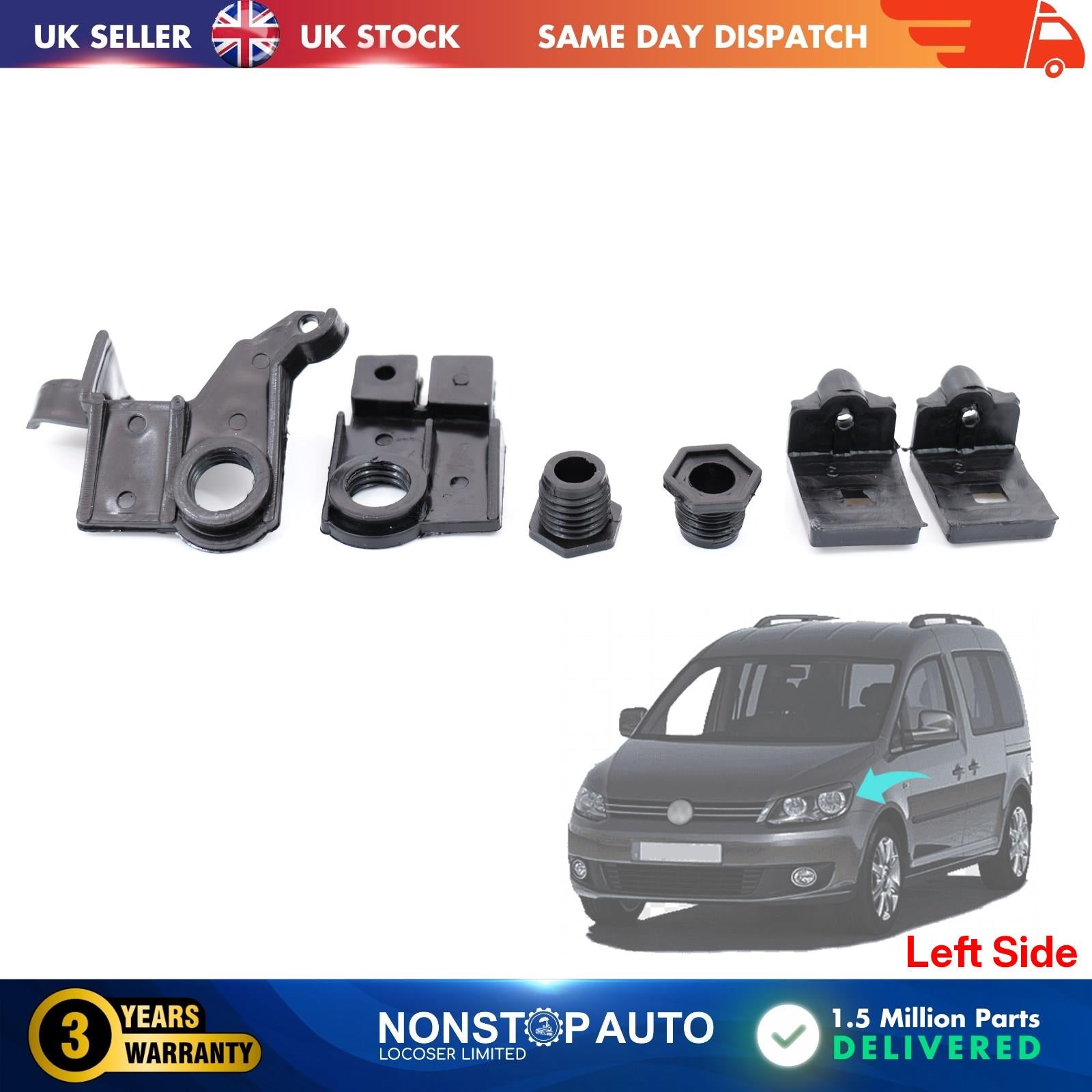 VW Caddy Touran Headlight Repair Kit Bracket Clips Holder Left Side