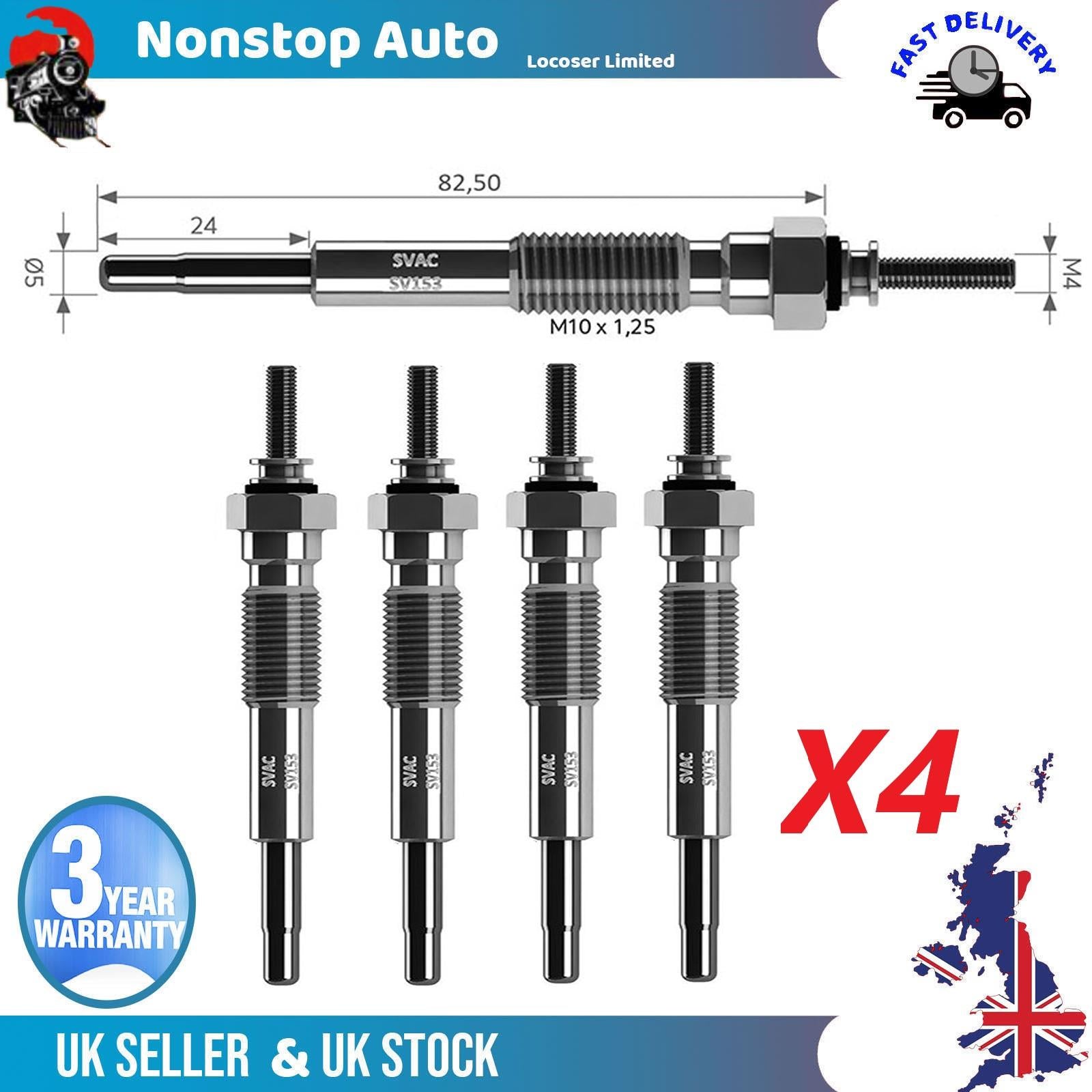 4X Glow Plugs For TOYOTA Land Cruiser 4 Runner II III Picnic 1985067020