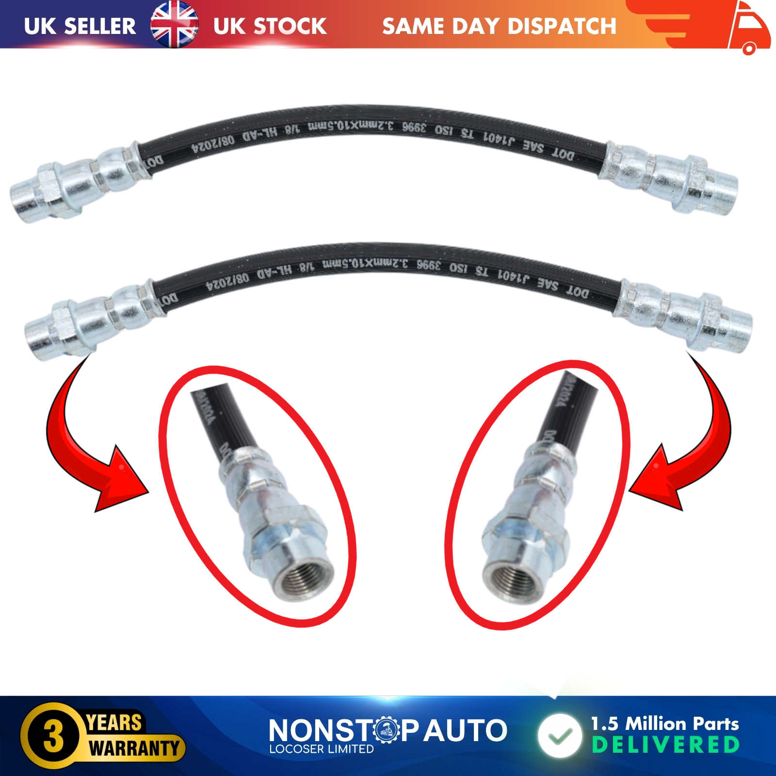 2X Rear Left Brake Hose Pipe For BMW X5 E70 F15, F85 X6 E71, E72 F16, F86 34326776867