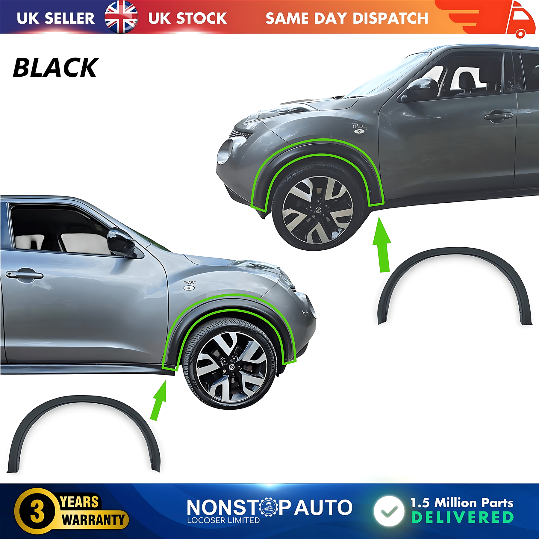 2X Wheel Arch Trim Moulding Front Left and Right For NISSAN Juke F15 2010-2019