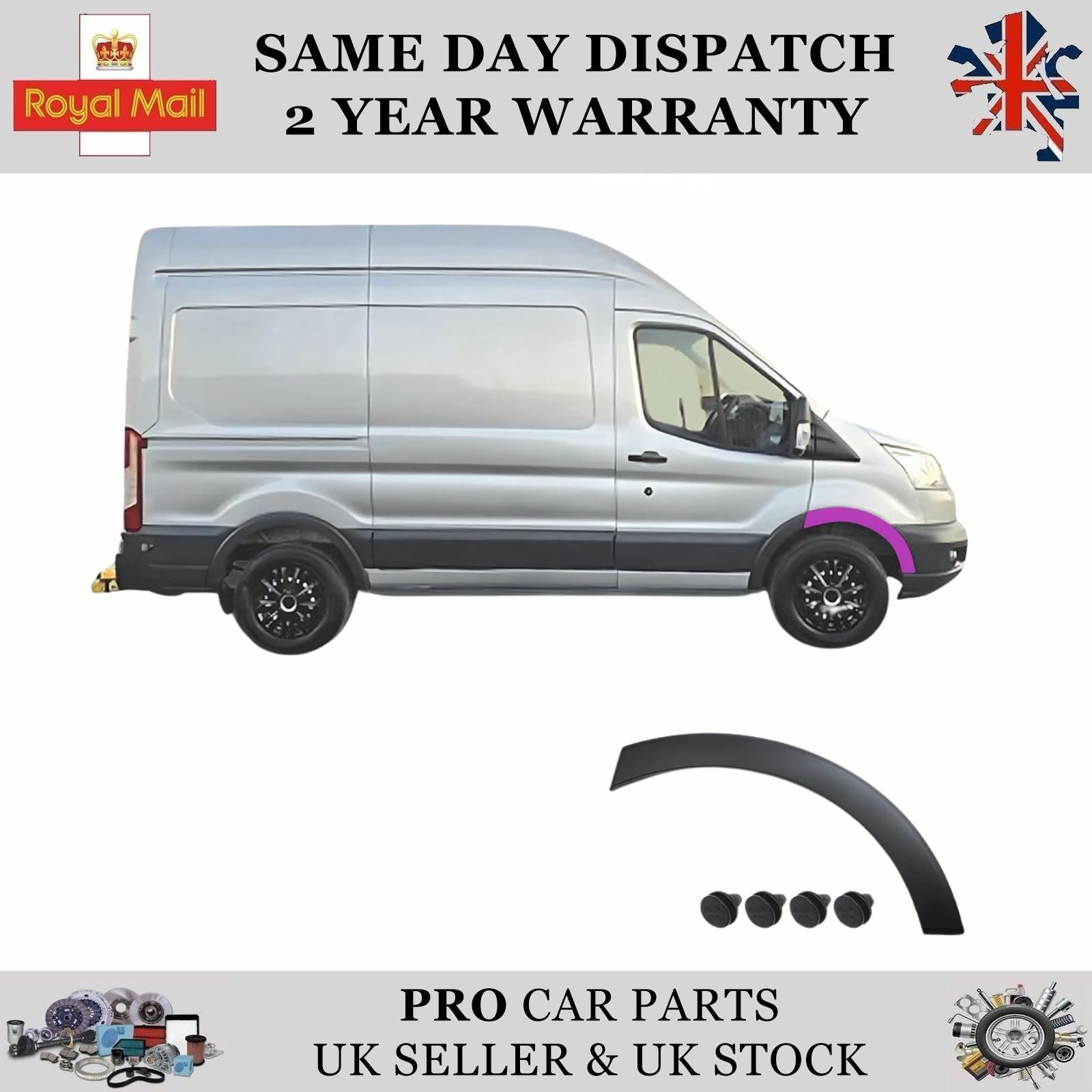 FRONT WHEEL ARCH MOULDING TRIM RIGHT FOR FORD TRANSIT MK8 2014 - Onwards 1813669
