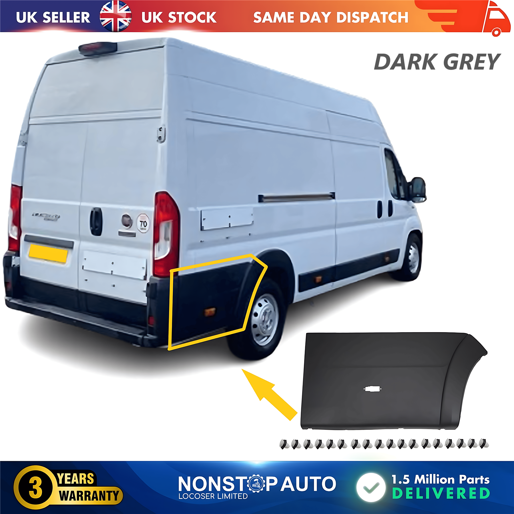 Moulding Trim Quarter Panel Rear Right For CITROEN Relay PEUGEOT Boxer FIAT Ducato 2006 on 8547AT