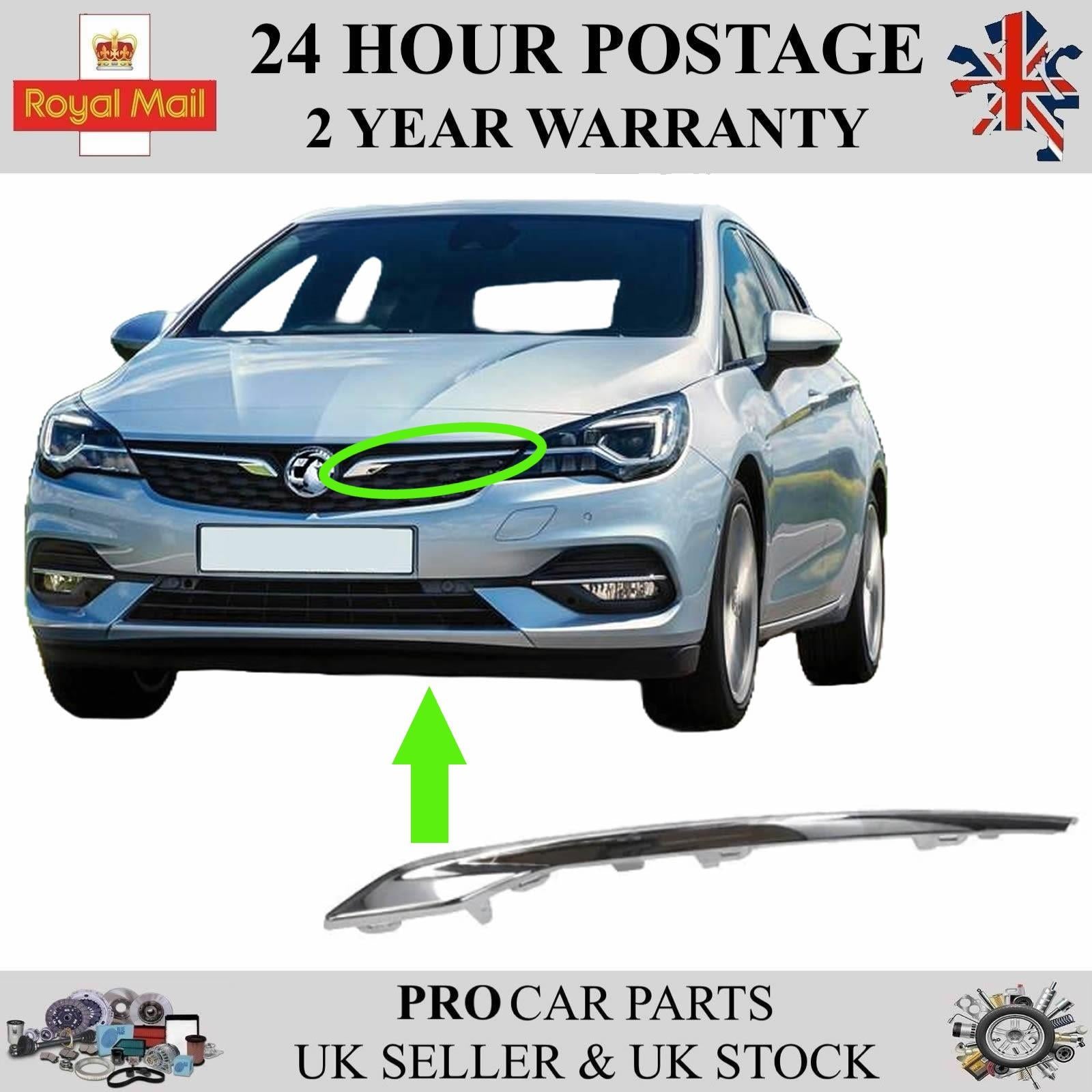Front Bumper Grill Moulding Left Chrome For VAUXHALL Astra K 2019-2022 39206366