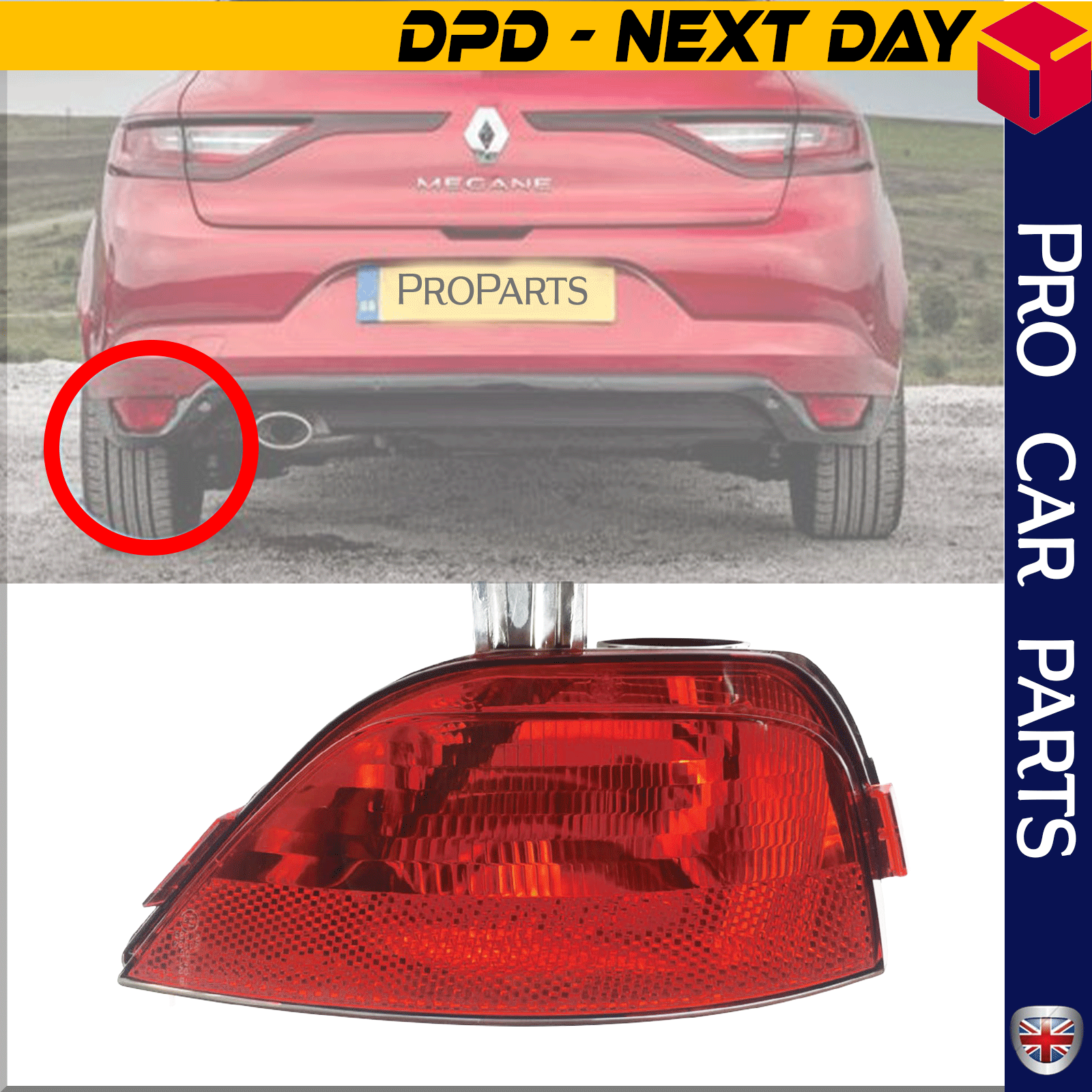 Rear Fog Light Left Side Fits Renault Megane Mk4 Hatchback 265852501R