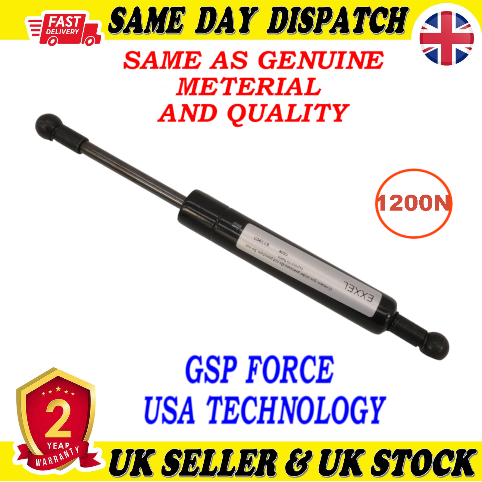 TAILGATE BOOT GAS STRUTS 1200 Newton FOR VOLVO V70 III XC70 II 30674836