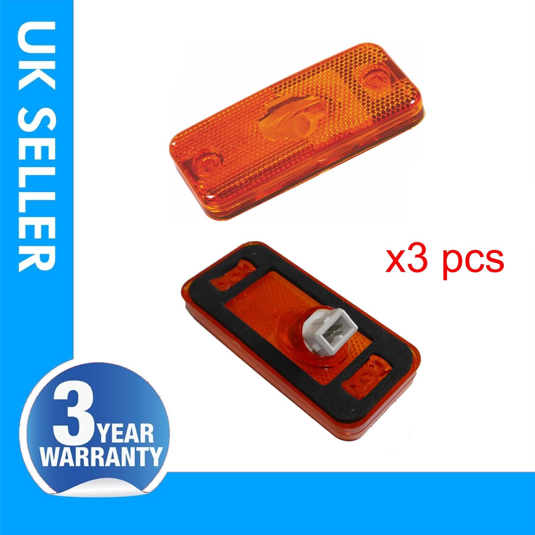 3x for FIAT Ducato 2006-2016 Side Indicator Marker Lens Light + socket 6303.A1