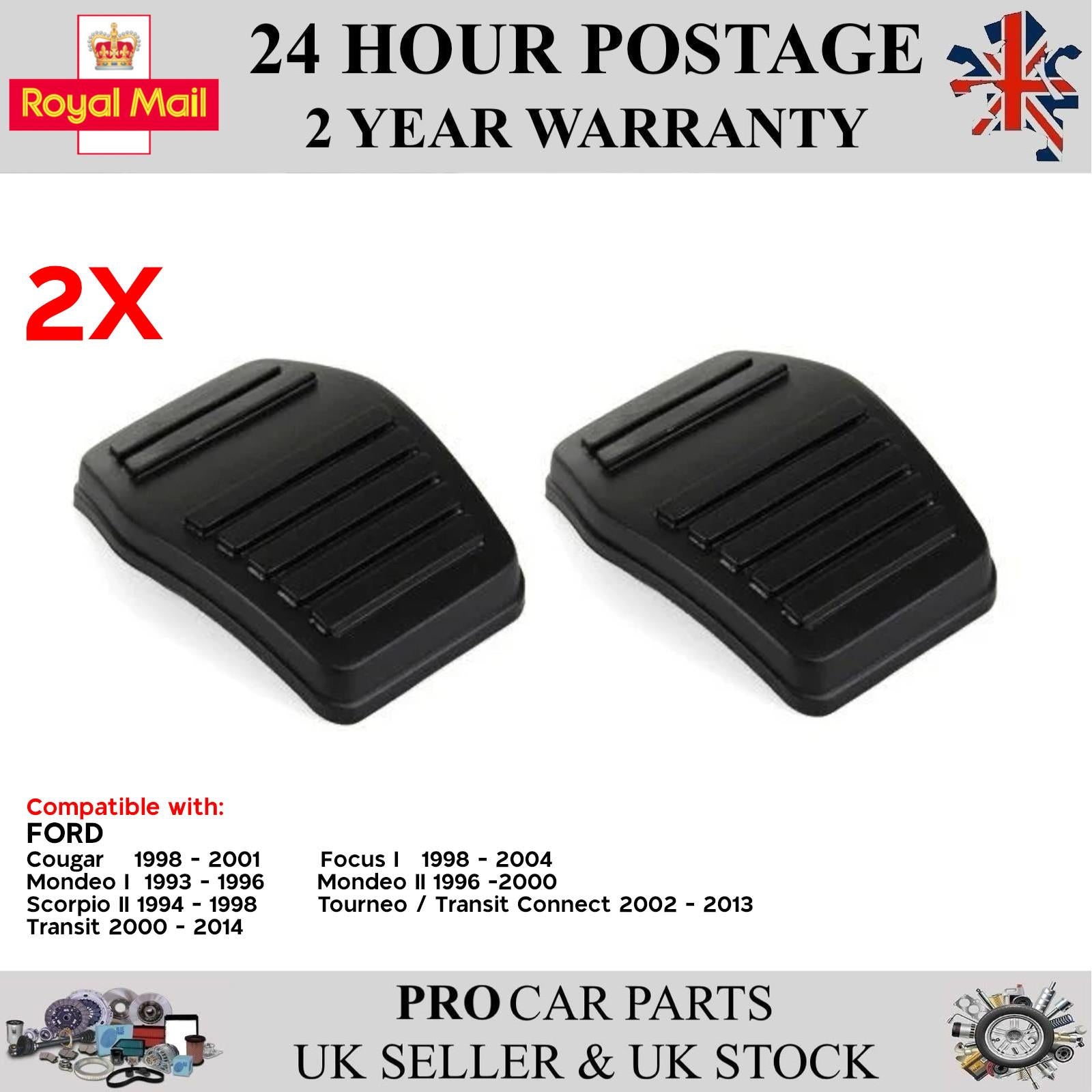 2X BRAKE CLUTCH RUBBER PEDAL PAD COVERS Fits FORD Transit Tourneo Focus Mondeo 94BB7A624AA