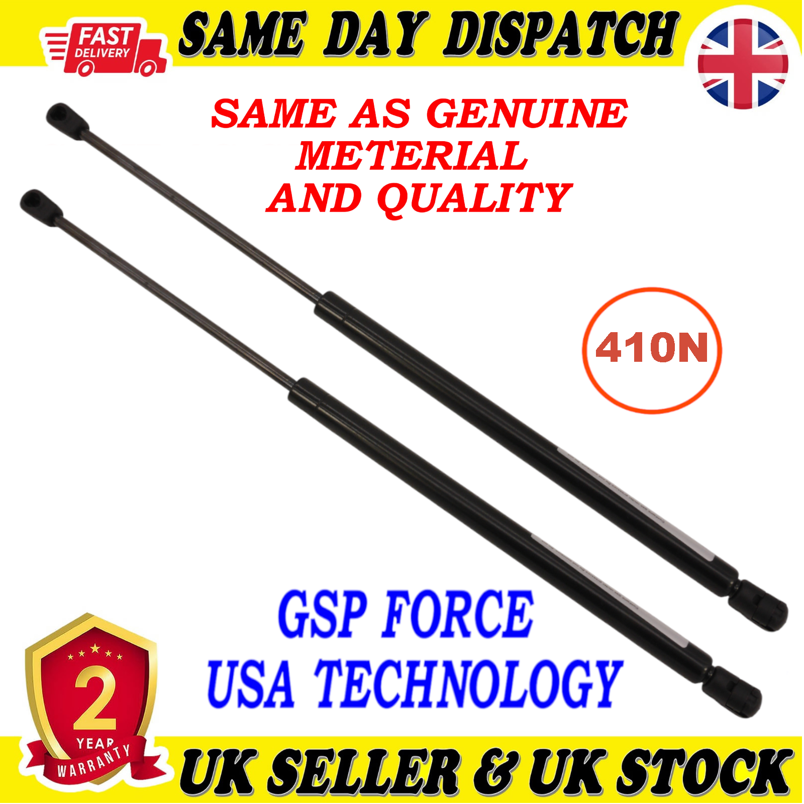 2X TAILGATE BOOT GAS STRUTS 410 Newton FOR AUDI A3 Sportback 8P4827552B