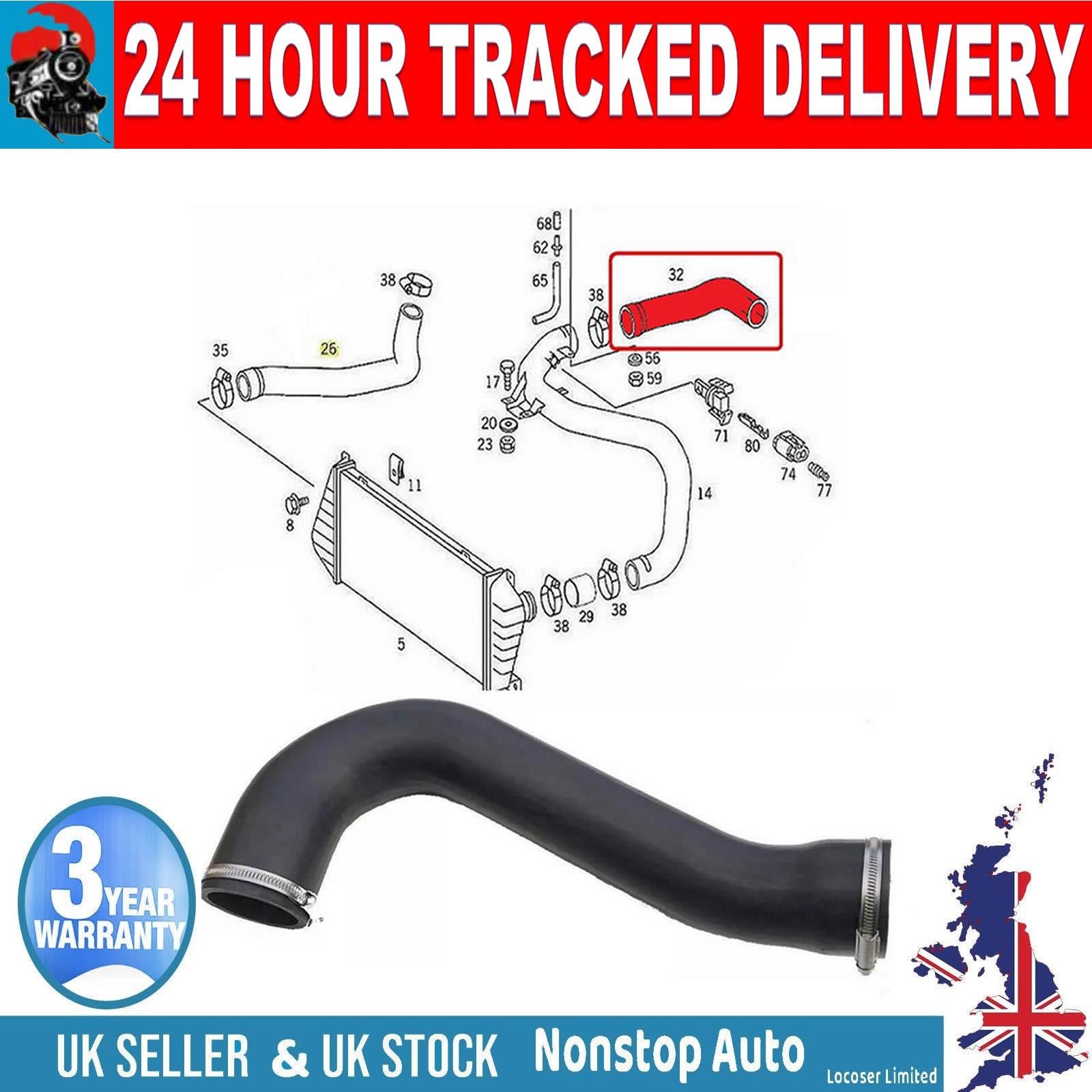 TURBO INTERCOOLER HOSE PIPE FOR  MERCEDES SPRINTER 210 D-212 D-310 D-312 D-410 D-412 D9015282282