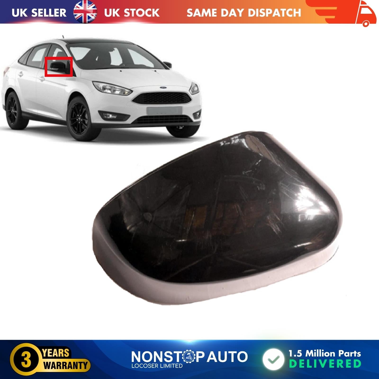 DOOR WING MIRROR COVER CAP RIGHT SIDE FOR FORD FOCUS II 8M5117K746