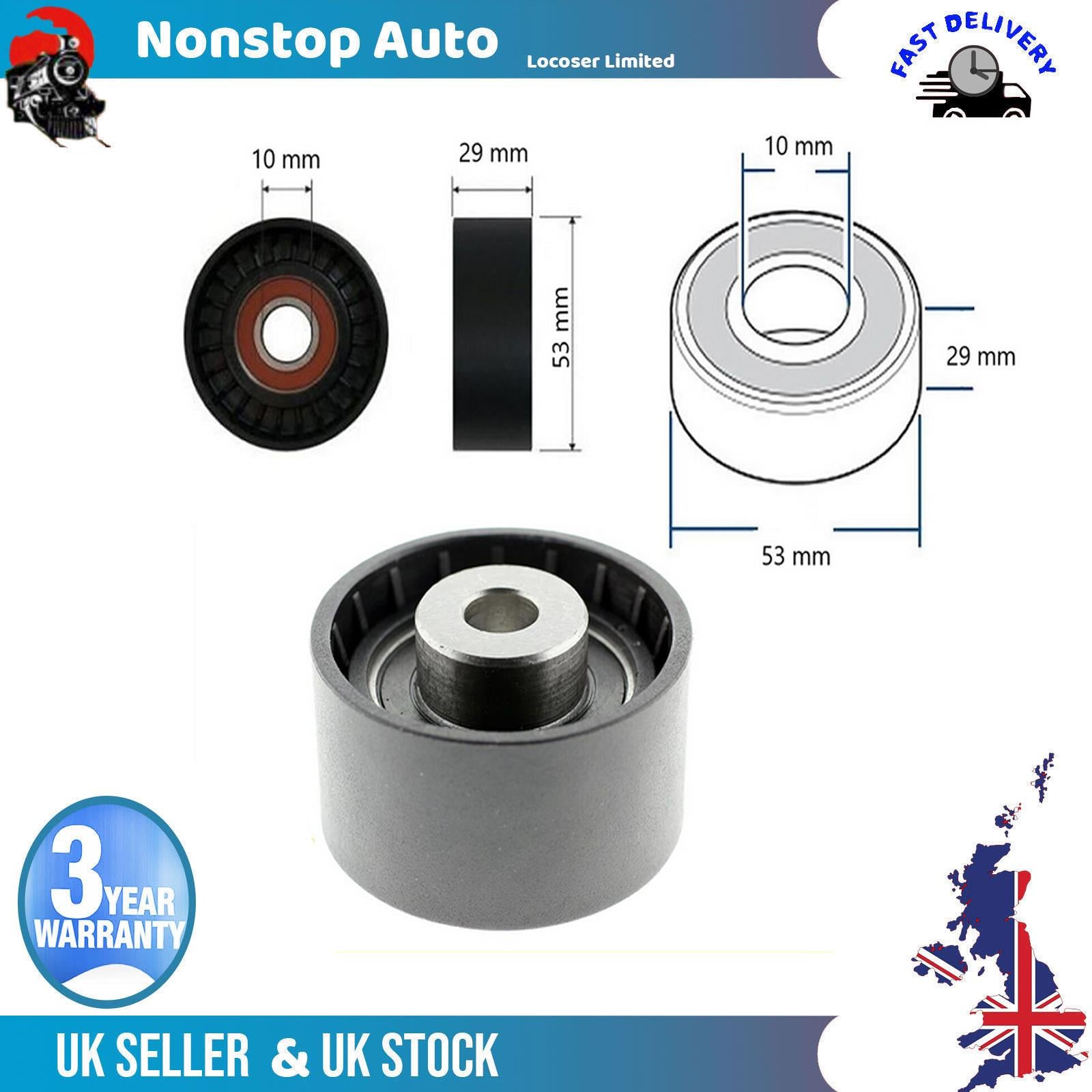 Fan Belt Tensioner Pulley - V - Ribbed Belt Idler For ALFA ROMEO 156 159 4C