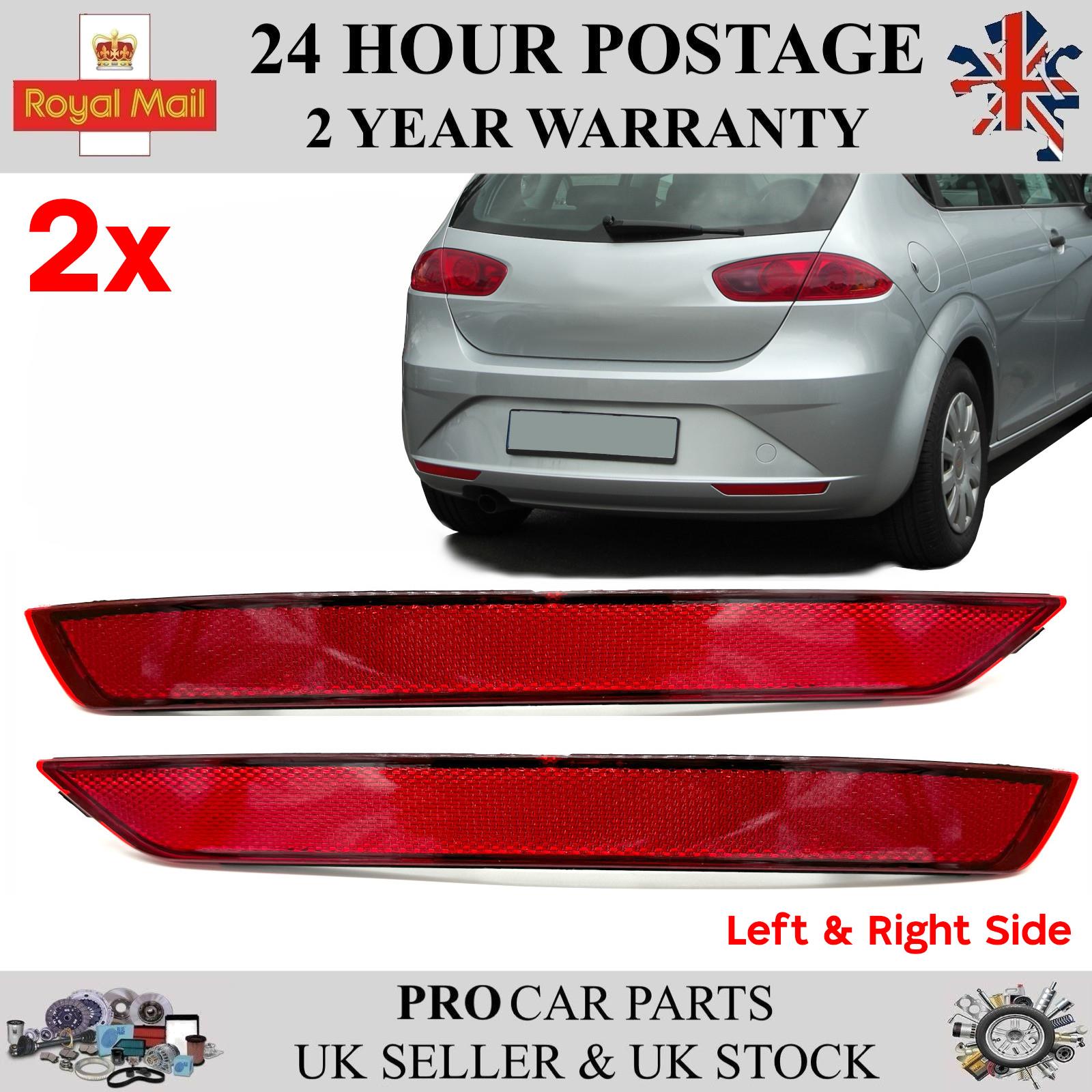 2x Rear Bumper Reflector Left & Right For SEAT Leon 1P1 2005 - 2013