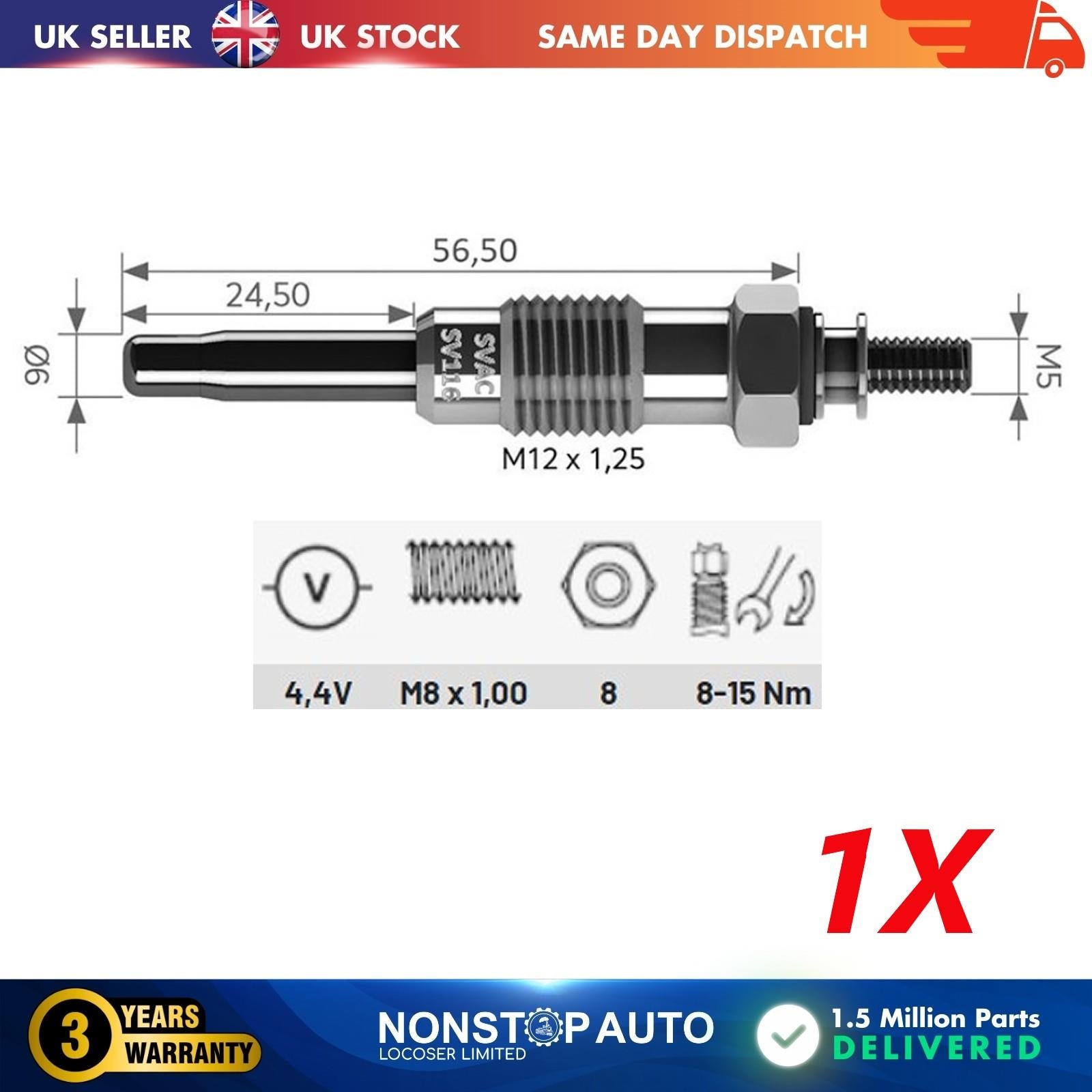 Glow Plug For HYUNDAI ix55 3.0 V6 CRDi 4WD Lantra II 367103A000