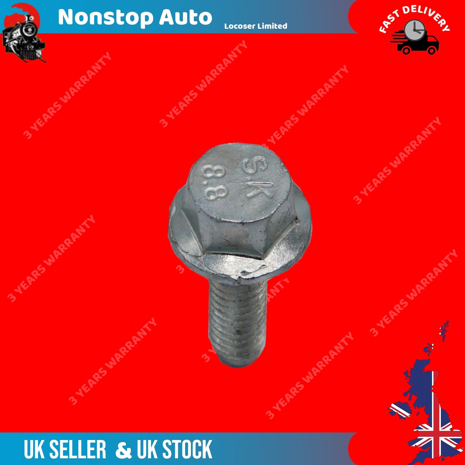 Flanged Hexagon Head Bolt Flange Hex Screws A2 Stainless Steel 8mm