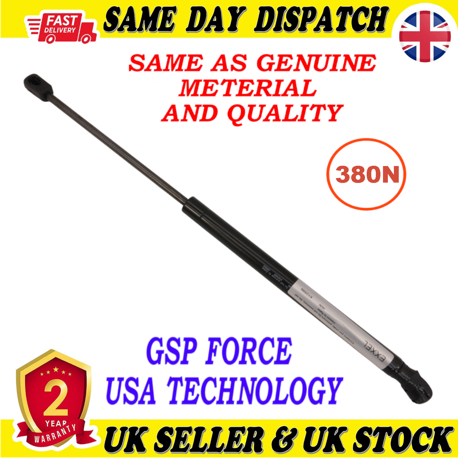 TAILGATE BOOT GAS STRUTS 380 Newton FOR HYUNDAI I20 81770C8000