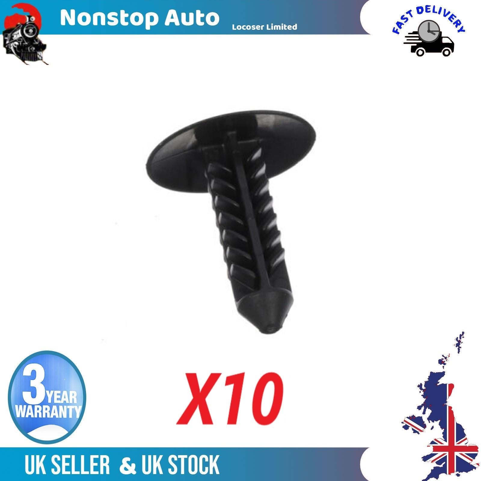 10 X Bumper Retainer Clips / Tailgate Splasguard Mudguard Clips For FORD Lincoln Mercury W711687-S300