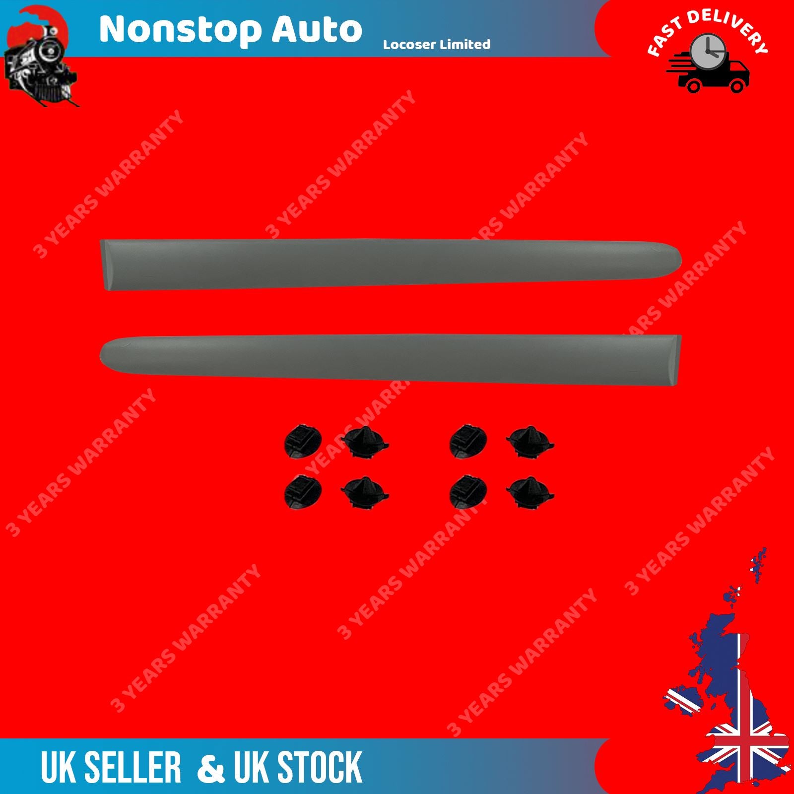2X REAR DOOR moulding PANEL TRIM STRAP PAINTABLE FITS PEUGEOT 206 8546L0 ,8546K9