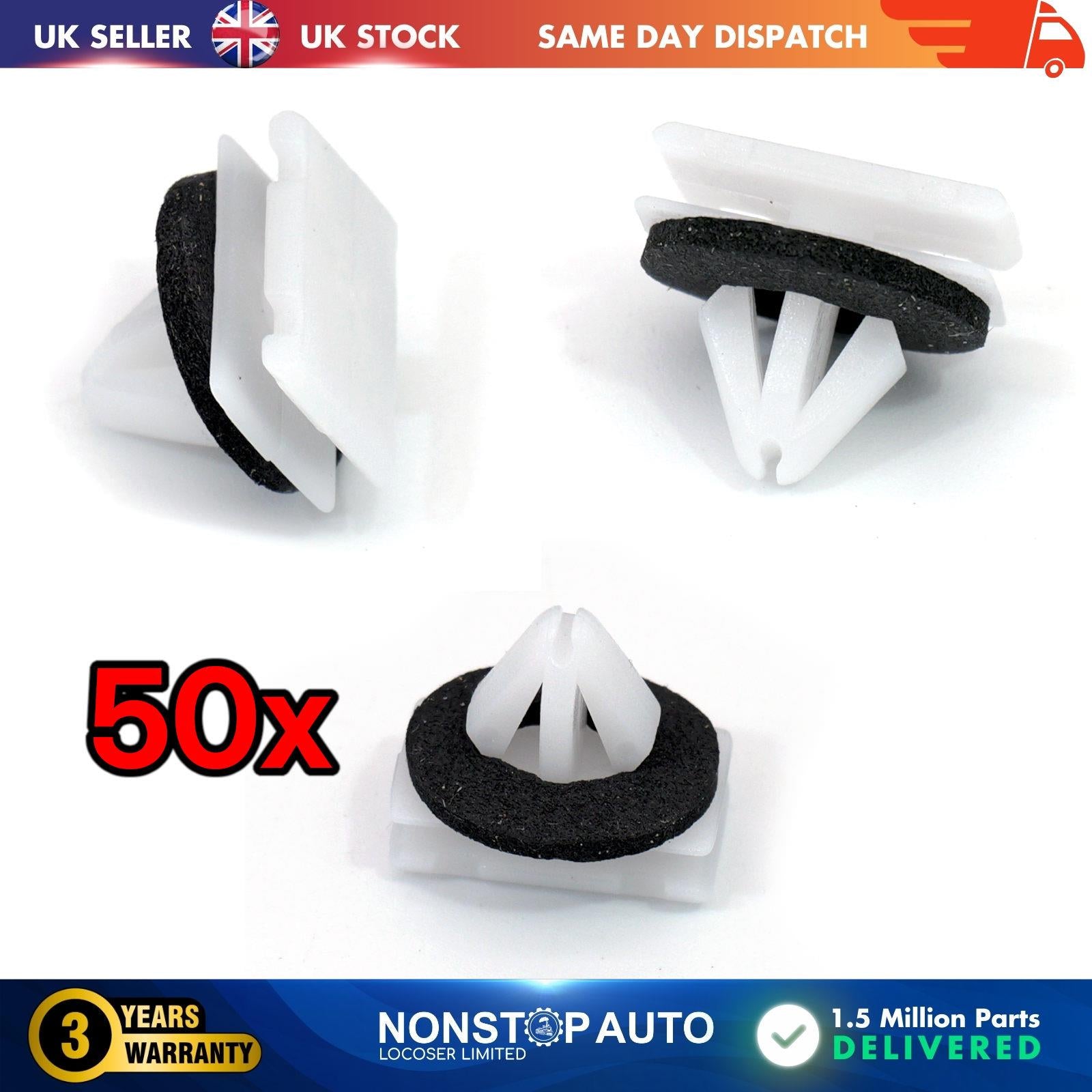 50x Wheel Arch Side Panel Trim Clips For VAUXHALL Mokka JEEP Cherokee CHEVROLET Aveo FORD Ecosport 15127746 11562250 11571175