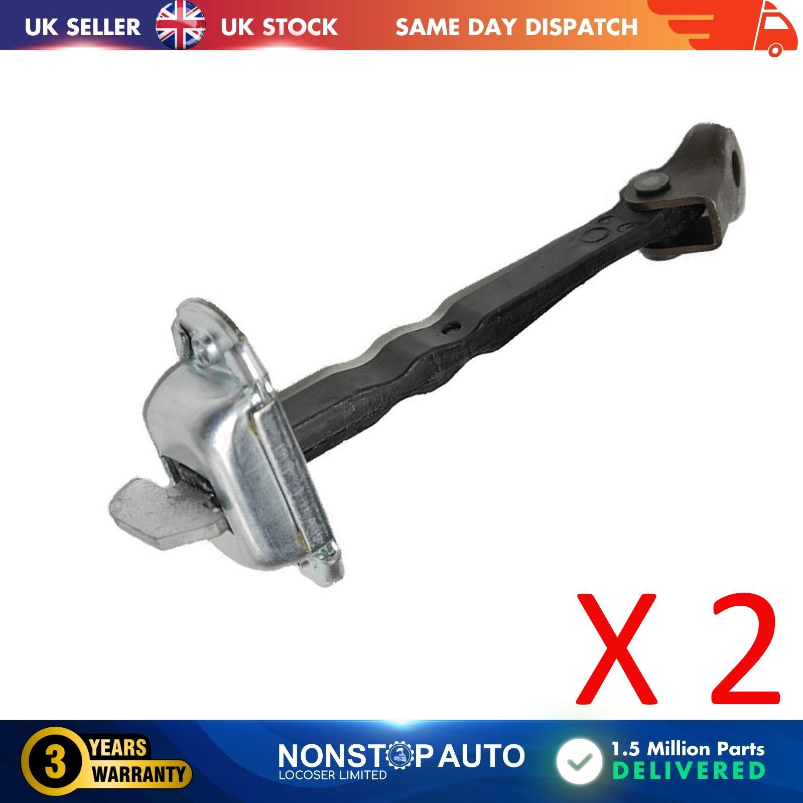 2 X Front Door Hinge Stop Check Strap Limitery Right and Left Side Fits TOYOTA Hilux VIII 686100K091