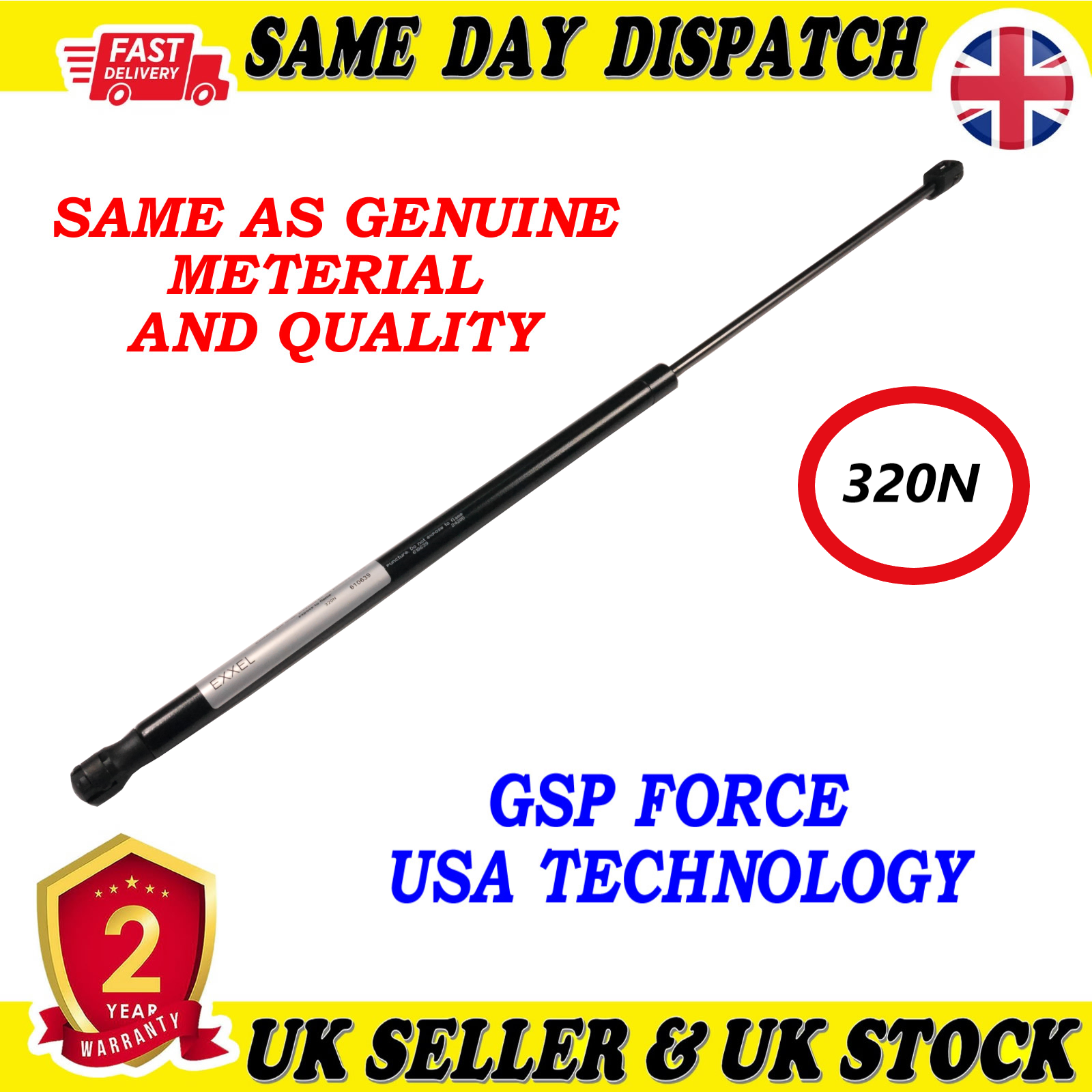 TAILGATE BOOT GAS STRUTS 320 Newton  FOR MERCEDES 2049800964