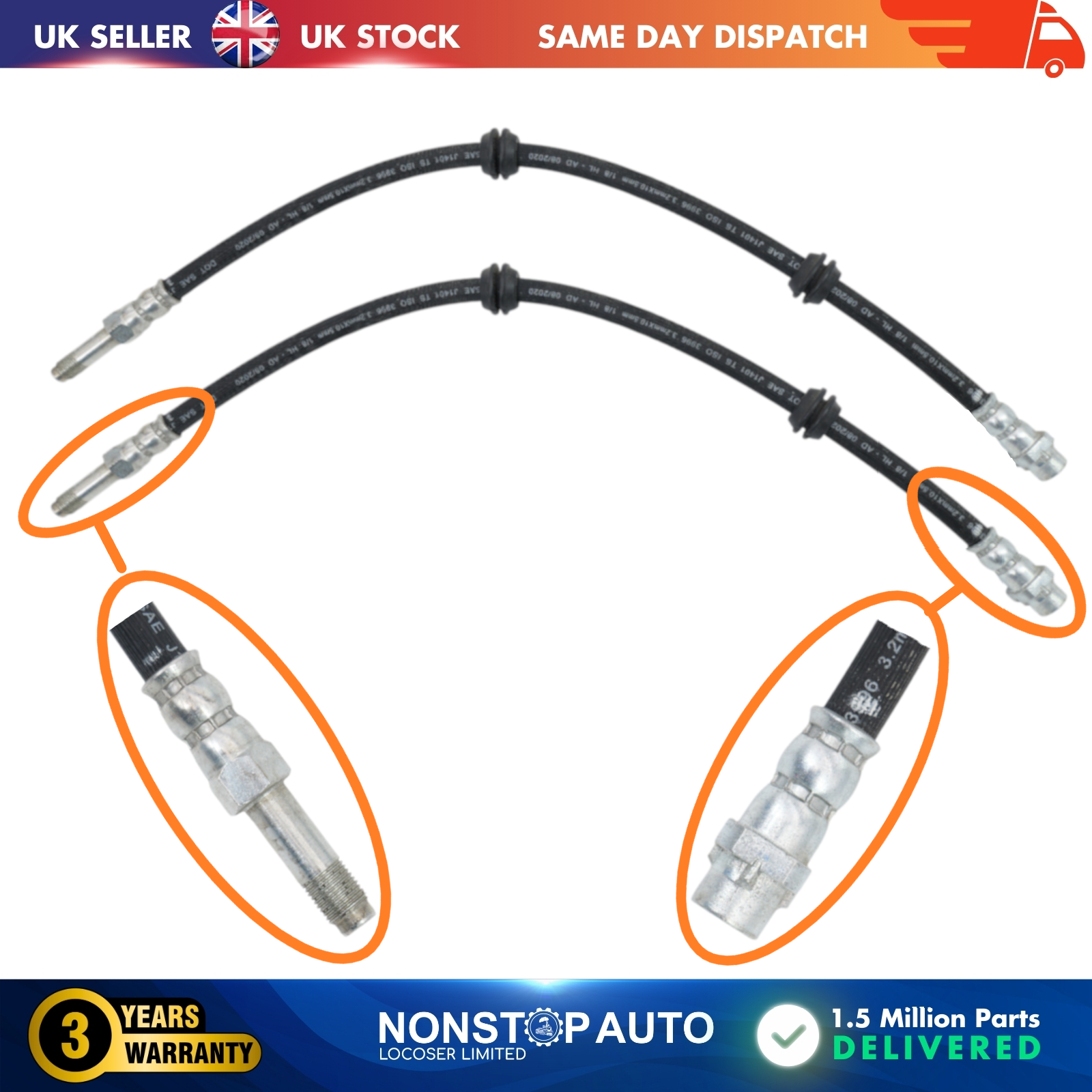 2X Rear Brake Hose Pipe For BMW 1 F40 2 Active Tourer 2 Gran Coupe X1 F48 X2 F39 MINI F55 F56 CLUBMAN F54 COUNTRYMAN F60 Convertible F57